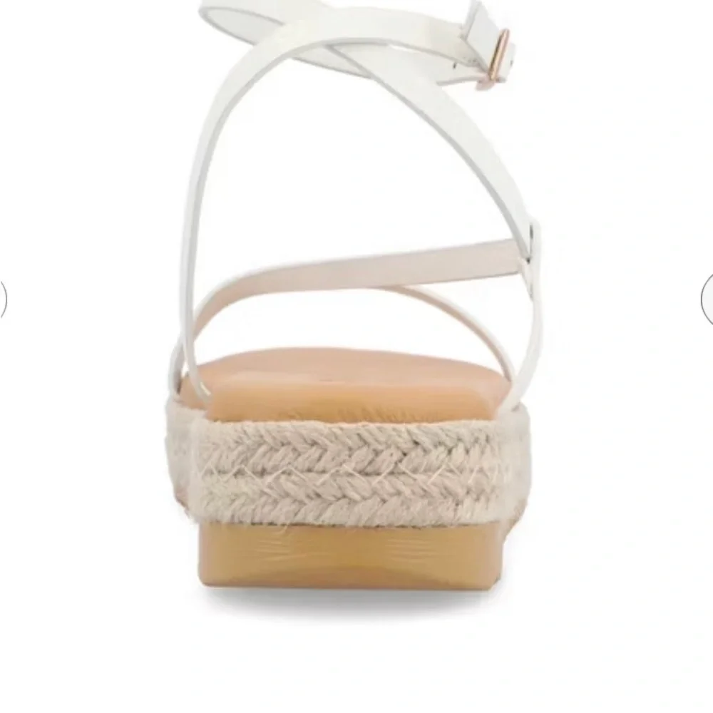 Women’s Strappy Ankle-Wrap Sandals in Cream - Picture 4 of 11